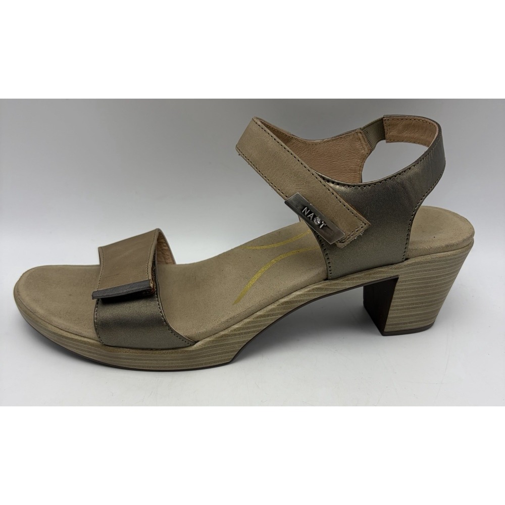 Naot Intact Block Heel Sandals Womens 11 EU 42 Beige Leather Ankle Strap